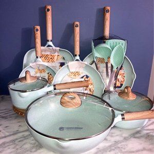 Masterclass cookware set mint speckled sets